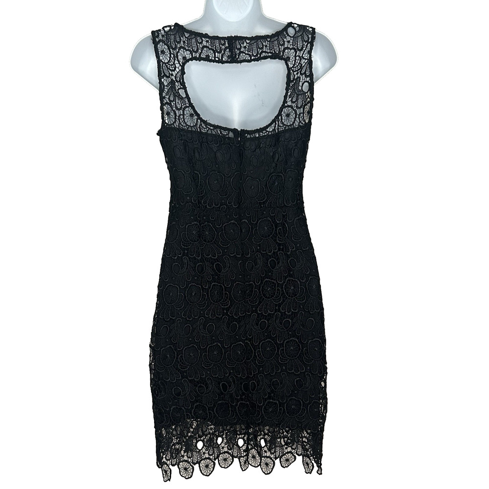 Black Lace Dress LBD Size 4 Sleeveless Sheath Layered Whimsygoth Y2K BB Dakota - Picture 2 of 11